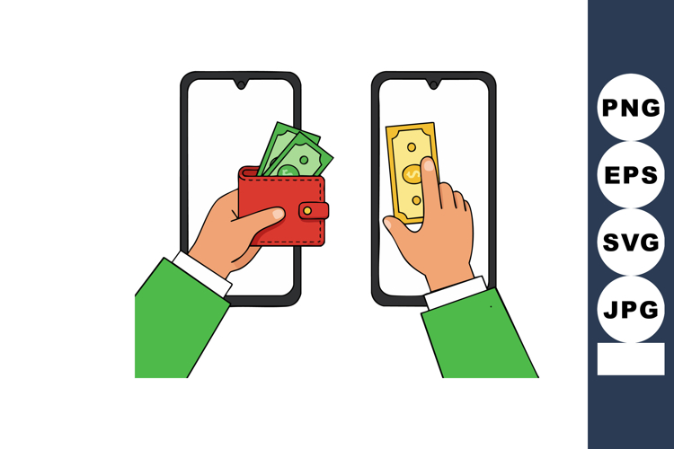 Mobile payment transaction with wallet and cash exchanging o