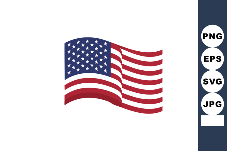American flag waving vector illustration with stars and stri example image 1