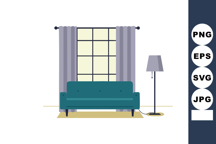 Curtains Clipart Image 5