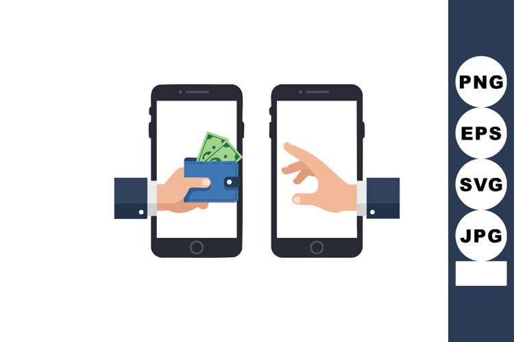 Digital payment transaction with hand holding wallet and mon example image 1