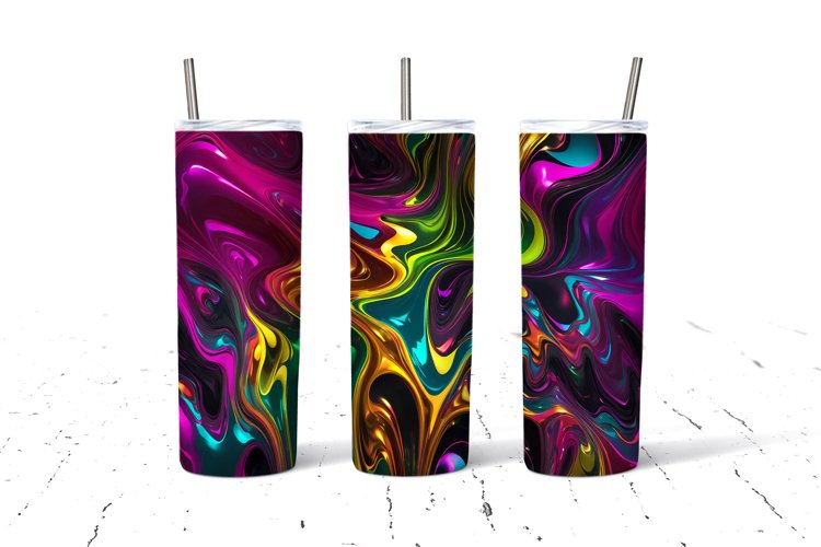 3D Abstract Liquid Art Tumbler Sublimation Wrap