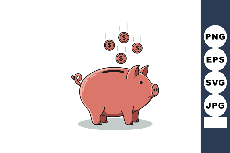 Piggy Bank With Money Clipart Image 15