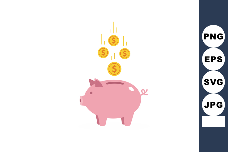 Piggy Bank With Money Clipart Image 19