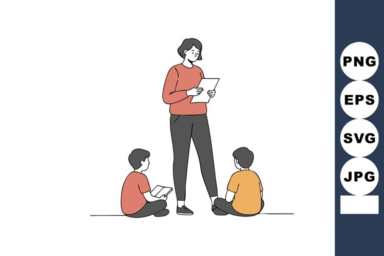 Kids Reading Clipart Image 20