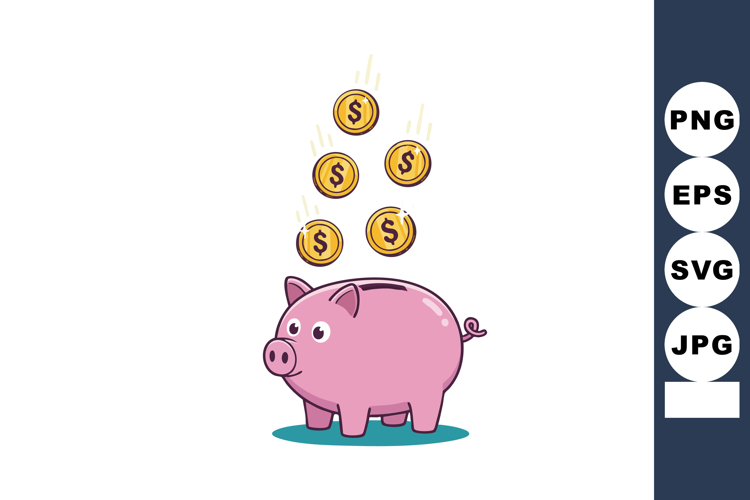 Piggy Bank With Money Clipart Image 20