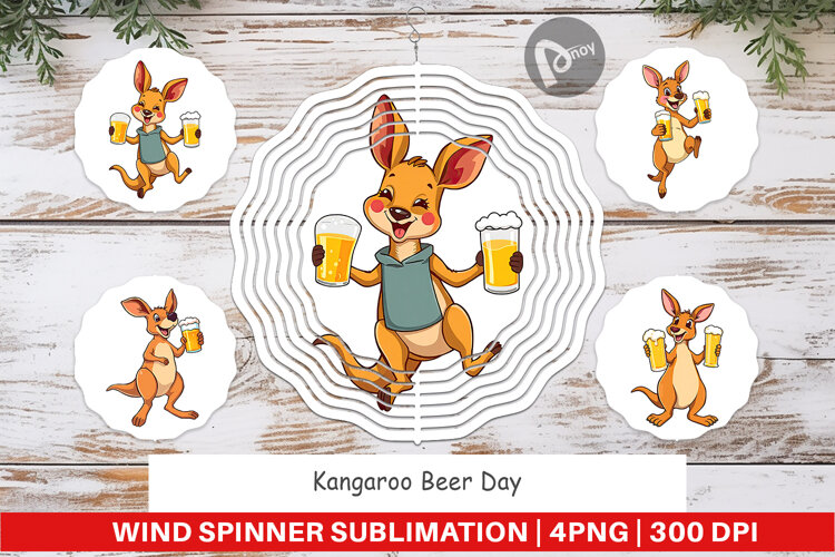 Wind Spinner Kangaroo Beer Day example image 1