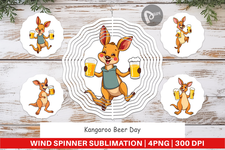 Wind Spinner Kangaroo Beer Day