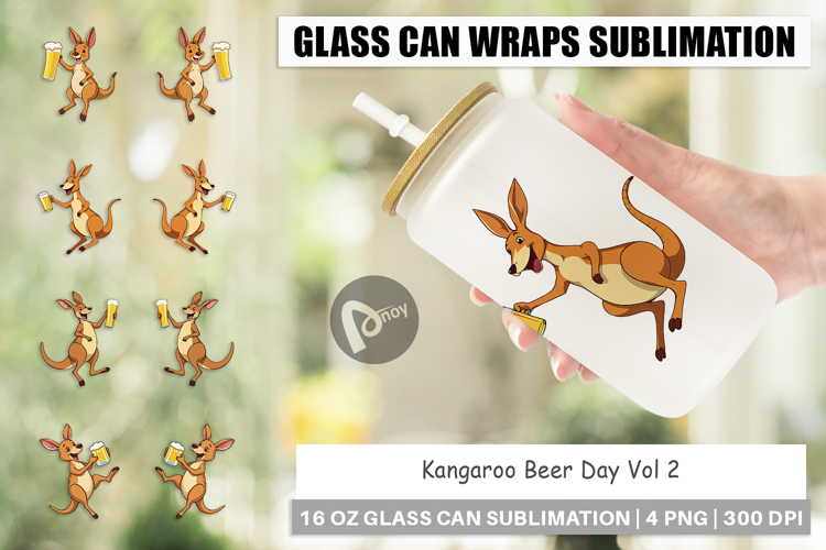 Glass Can Kangaroo Beer Day