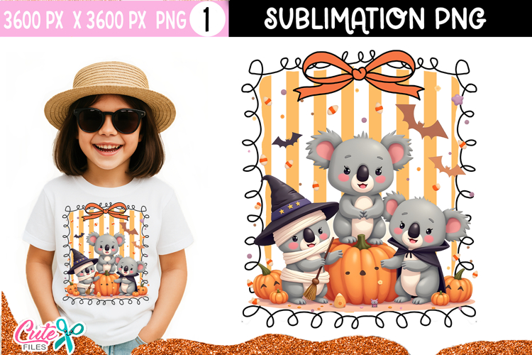 Koala Halloween PNG | Funny Sublimation Print