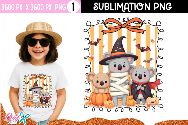 Koala PNG | Cute Halloween Sublimation Design for Crafts