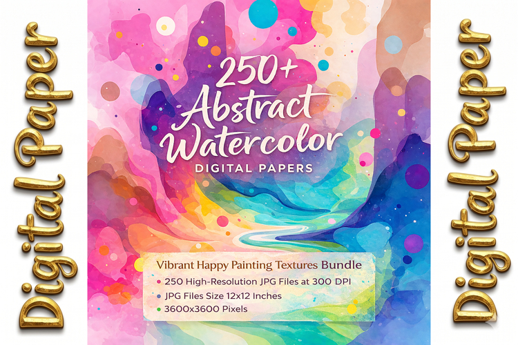 250 Abstract Watercolor Digital Papers