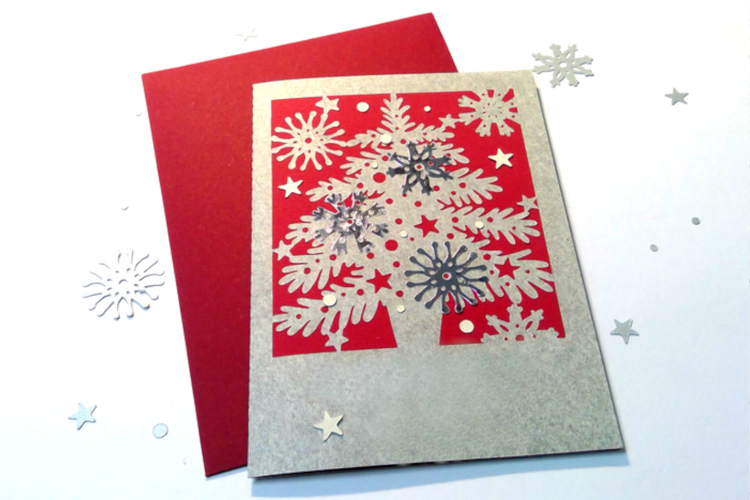 Christmas Tree Card Cutting File SVG DXF FCM