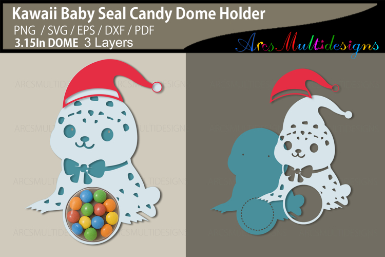 Kawaii Baby seal candy dome