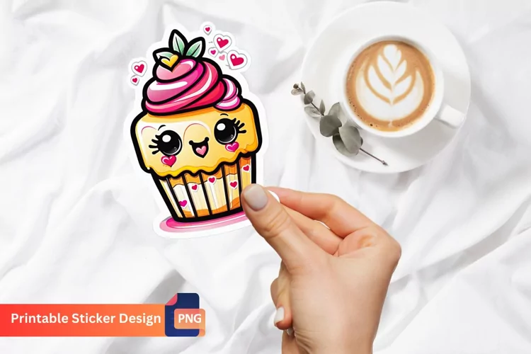 Kawaii Cake Sticker, Dessert Sticker, Adorable Cake Sticker