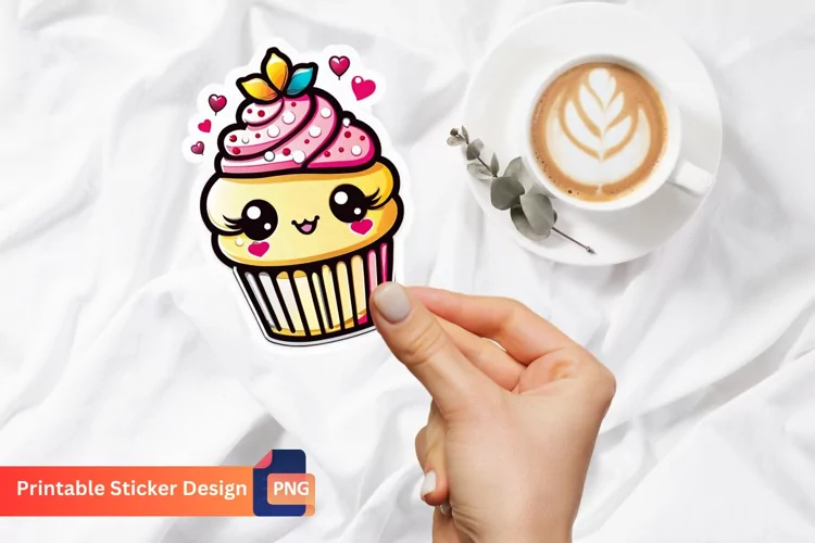 Kawaii Cake Sticker, Dessert Sticker, Adorable Cake Sticker