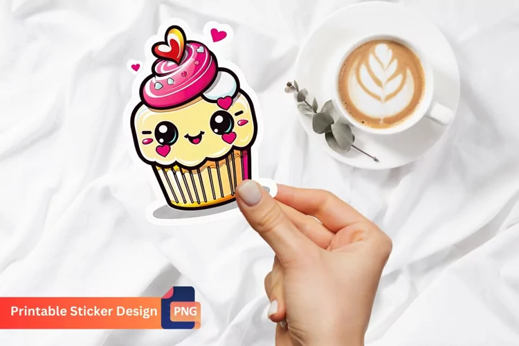 Kawaii Cake Sticker, Dessert Sticker, Adorable Cake Sticker