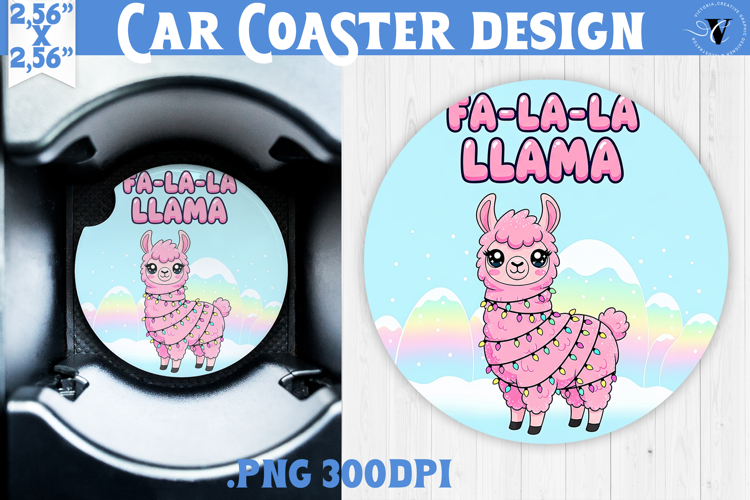 Cute Christmas car coaster | Kawaii Pink Xmas