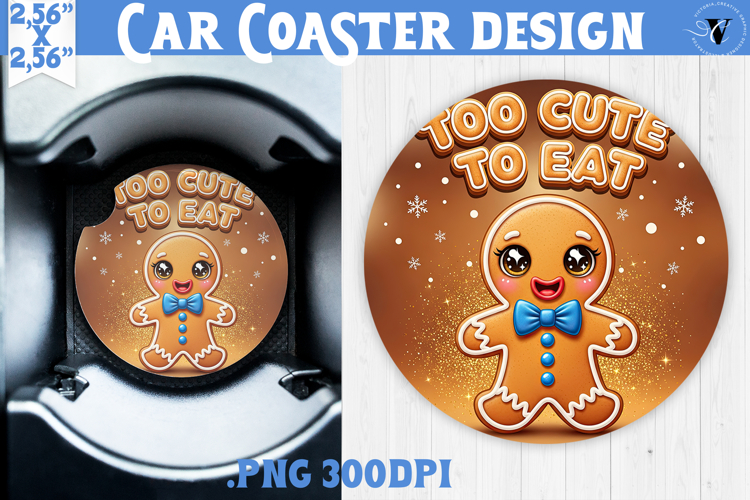 Cute Christmas car coaster | Kawaii Pink Xmas