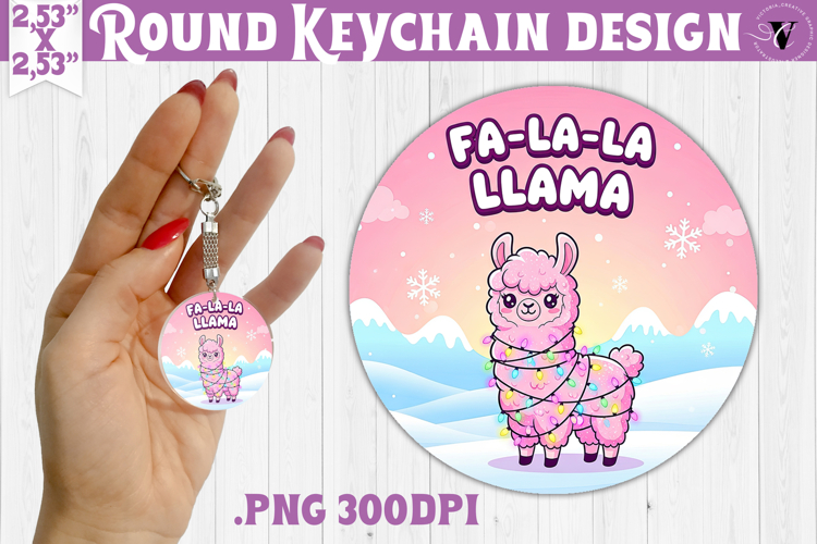 Cute Christmas Round keychain | Kawaii Pink Xmas
