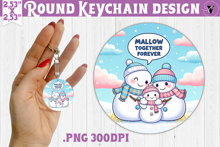 Cute Christmas Round keychain | Kawaii Pink Xmas