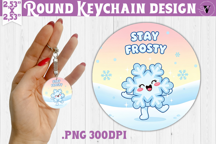 Cute Christmas Round keychain | Kawaii Pink Xmas