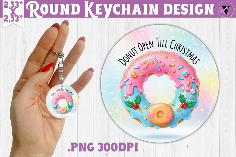 Cute Christmas Round keychain | Kawaii Pink Xmas