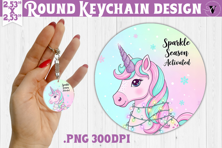 Cute Christmas Round keychain | Kawaii Pink Xmas