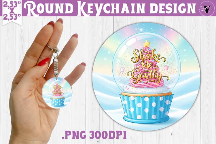 Cute Christmas Round keychain | Kawaii Pink Xmas