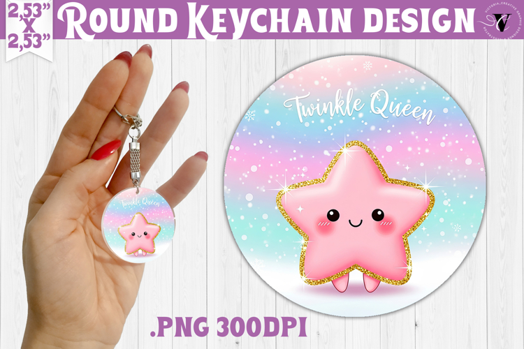 Cute Christmas Round keychain | Kawaii Pink Xmas