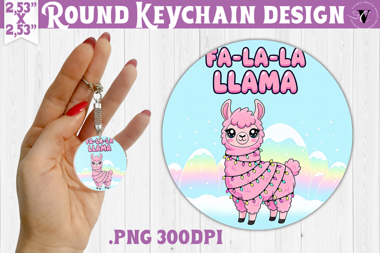 Cute Christmas Round keychain | Kawaii Pink Xmas