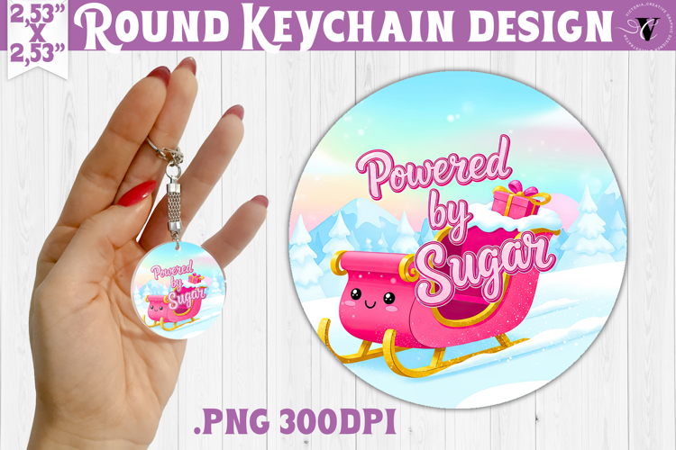Cute Christmas Round keychain | Kawaii Pink Xmas