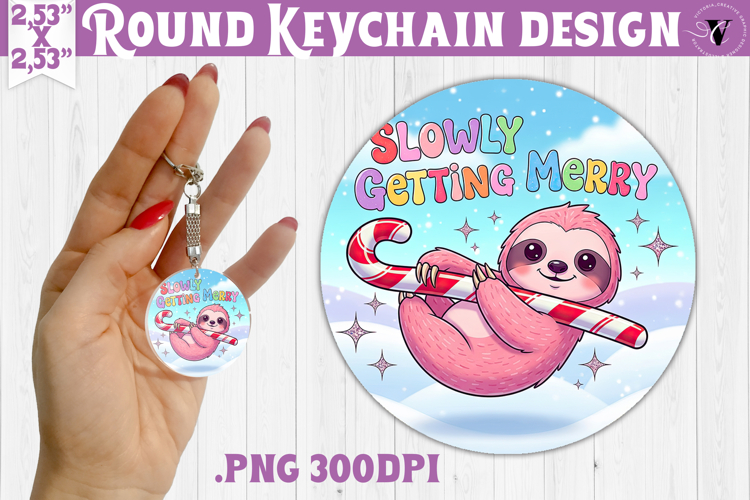 Cute Christmas Round keychain | Kawaii Pink Xmas