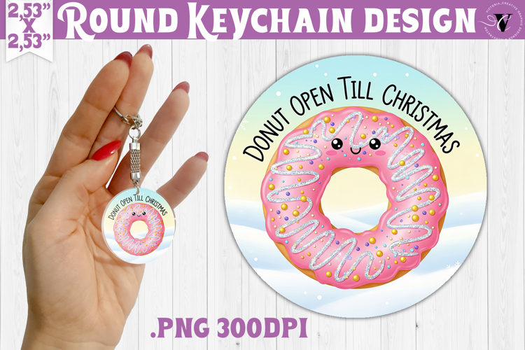 Cute Christmas Round keychain | Kawaii Pink Xmas