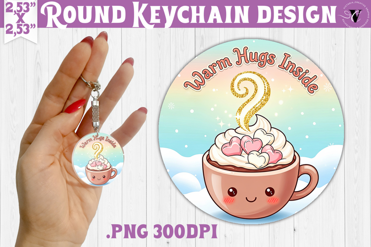 Cute Christmas Round keychain | Kawaii Pink Xmas