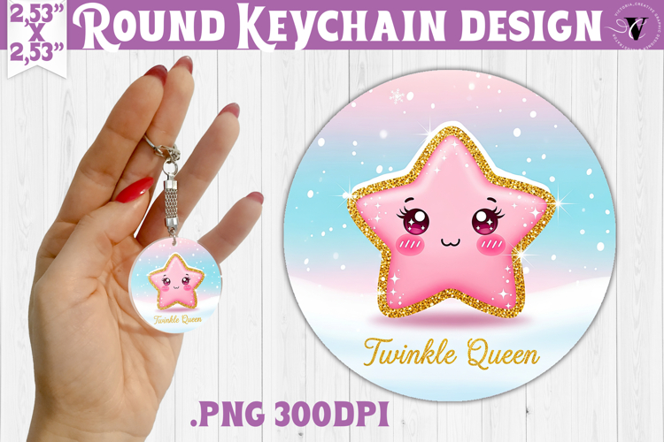 Cute Christmas Round keychain | Kawaii Pink Xmas
