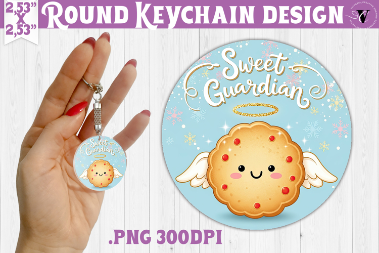 Cute Christmas Round keychain | Kawaii Pink Xmas