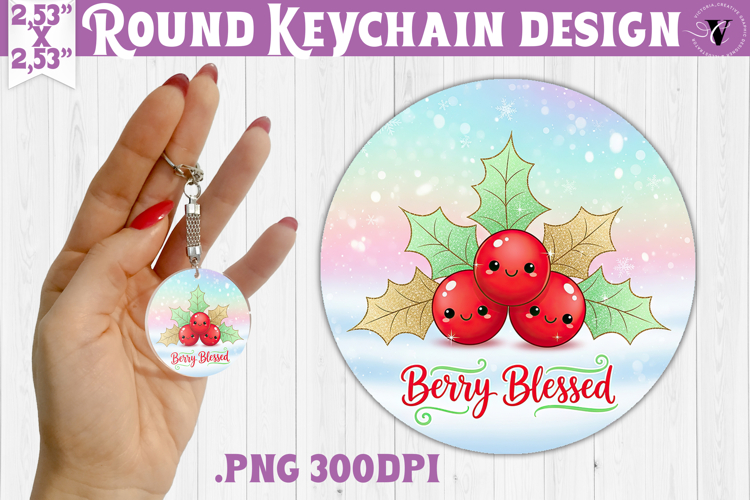 Cute Christmas Round keychain | Kawaii Pink Xmas