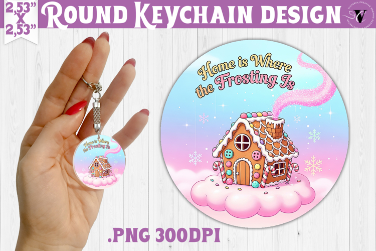 Cute Christmas Round keychain | Kawaii Pink Xmas
