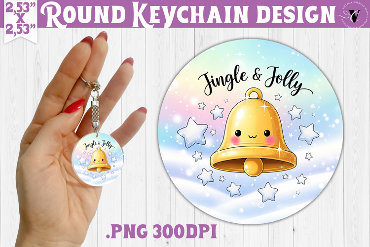 Cute Christmas Round keychain | Kawaii Pink Xmas