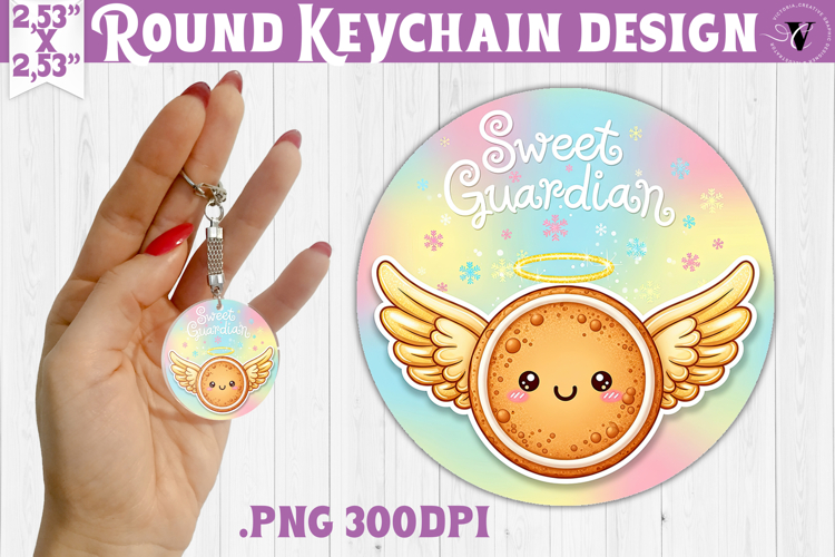 Cute Christmas Round keychain | Kawaii Pink Xmas