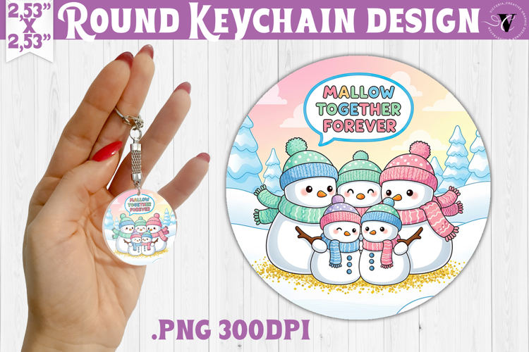 Cute Christmas Round keychain | Kawaii Pink Xmas