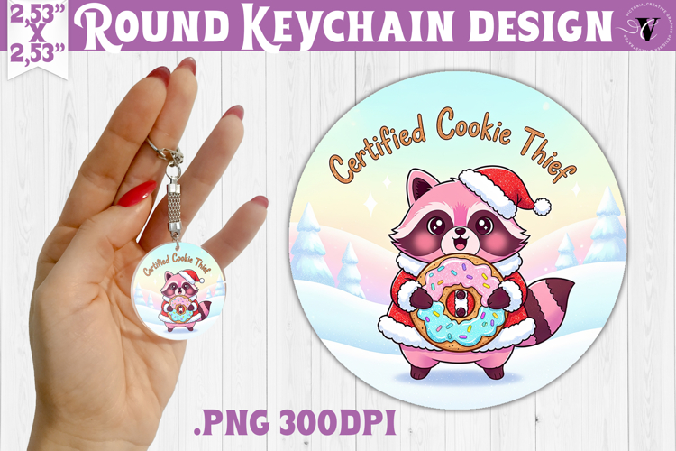 Cute Christmas Round keychain | Kawaii Pink Xmas