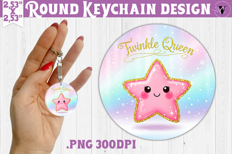 Cute Christmas Round keychain | Kawaii Pink Xmas