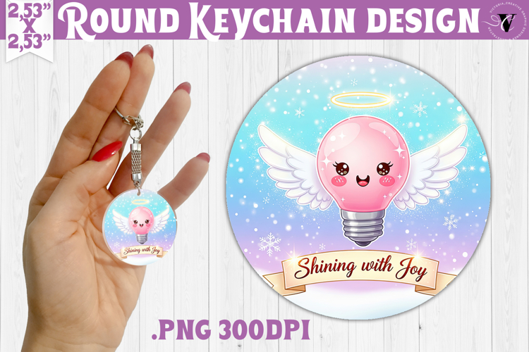 Cute Christmas Round keychain | Kawaii Pink Xmas
