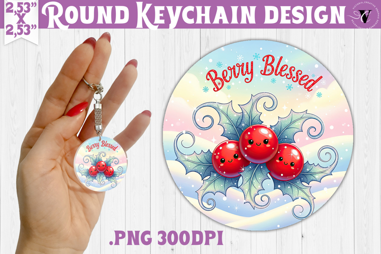 Cute Christmas Round keychain | Kawaii Pink Xmas
