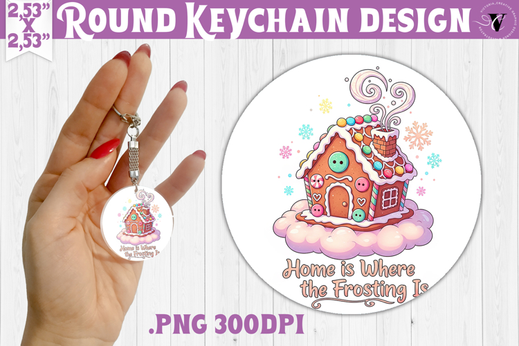 Cute Christmas Round keychain | Kawaii Pink Xmas