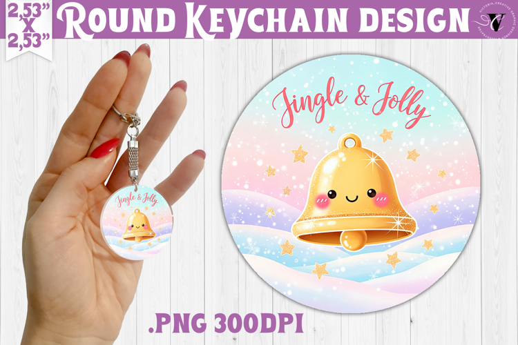 Cute Christmas Round keychain | Kawaii Pink Xmas