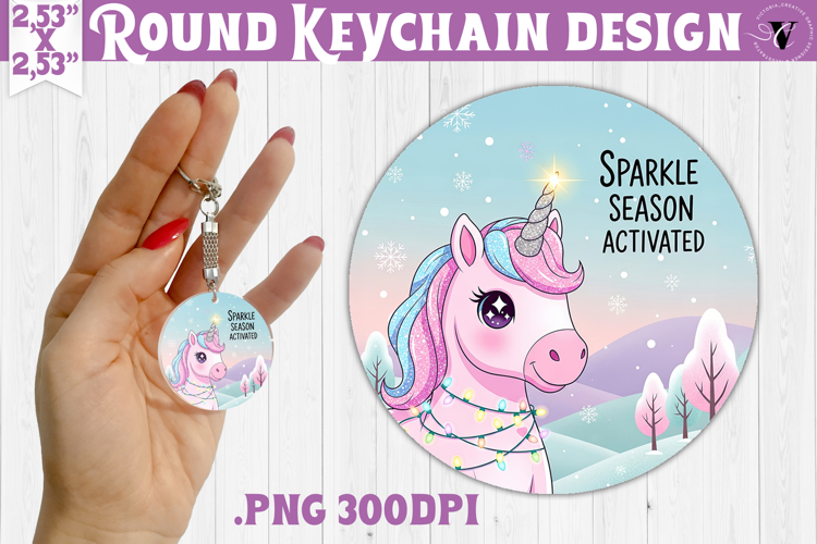 Cute Christmas Round keychain | Kawaii Pink Xmas