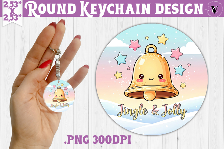 Cute Christmas Round keychain | Kawaii Pink Xmas