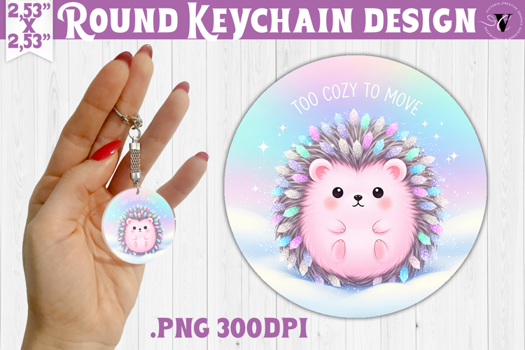Cute Christmas Round keychain | Kawaii Pink Xmas